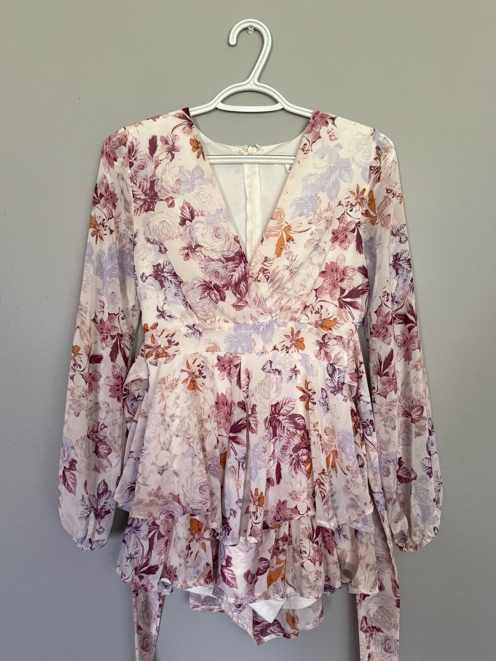 miami White Top with Pink Floral Accent